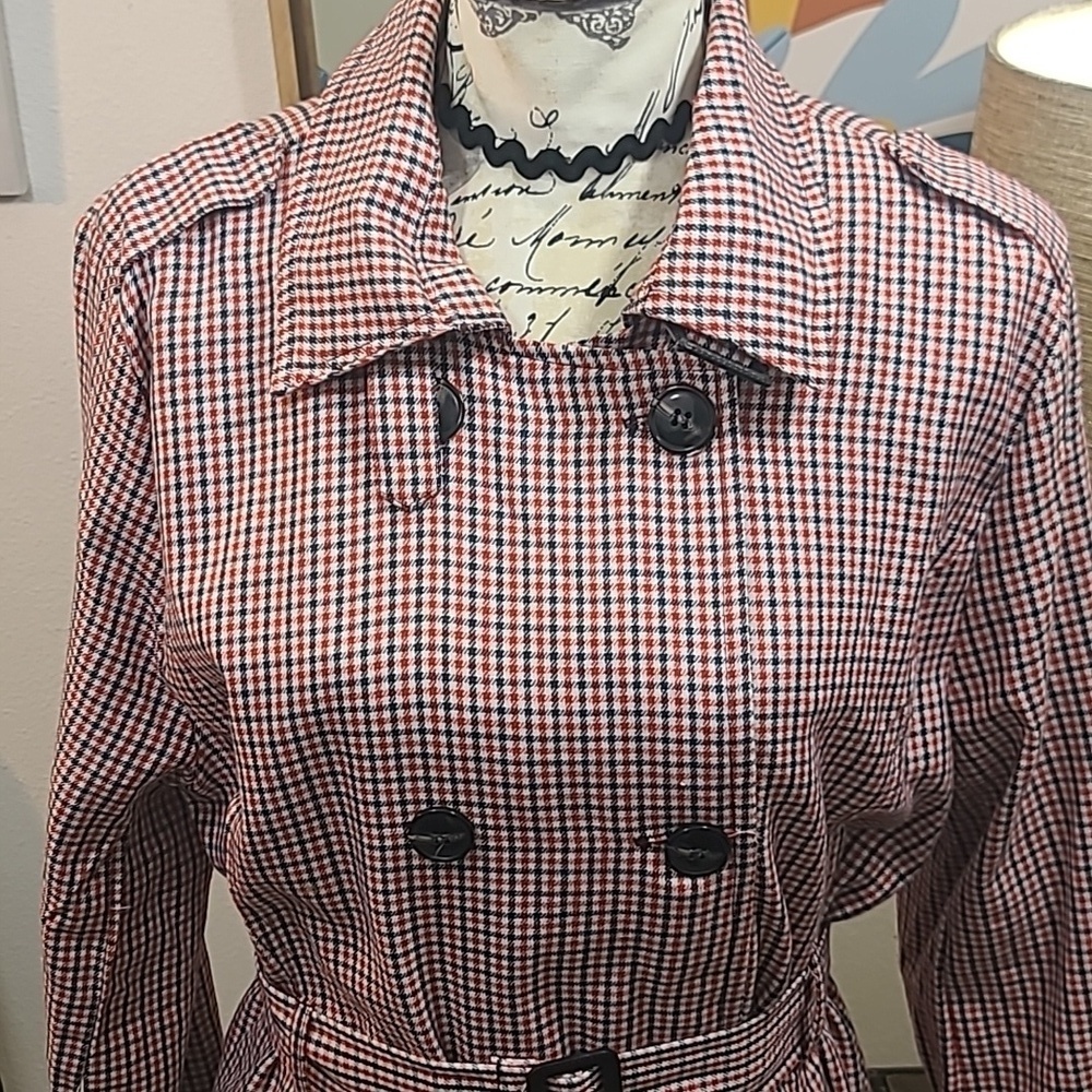 Charlotte Russe plaid button front tie waist jacket - Picture 4 of 10